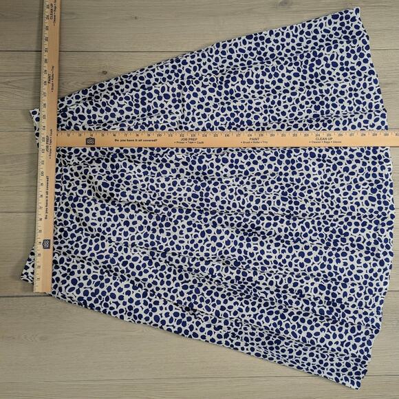 VTG bleyle sz 12 blue n white pattern semi circular pleated maxi skirt teacher - Picture 4 of 6